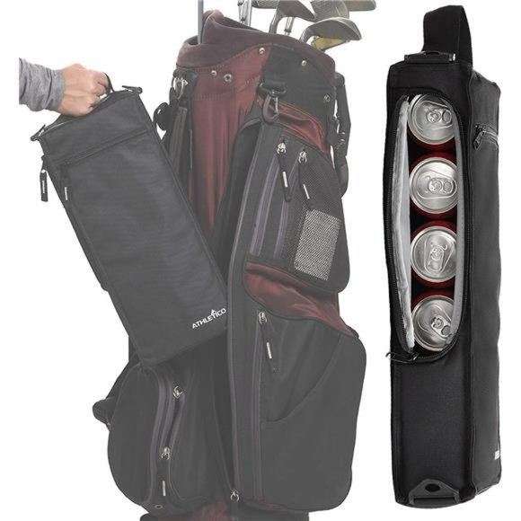 Golf Cooler Bag - Soft Sided Insulated Cooler Holds a 6 Pack (Black) - Picture 1 of 6